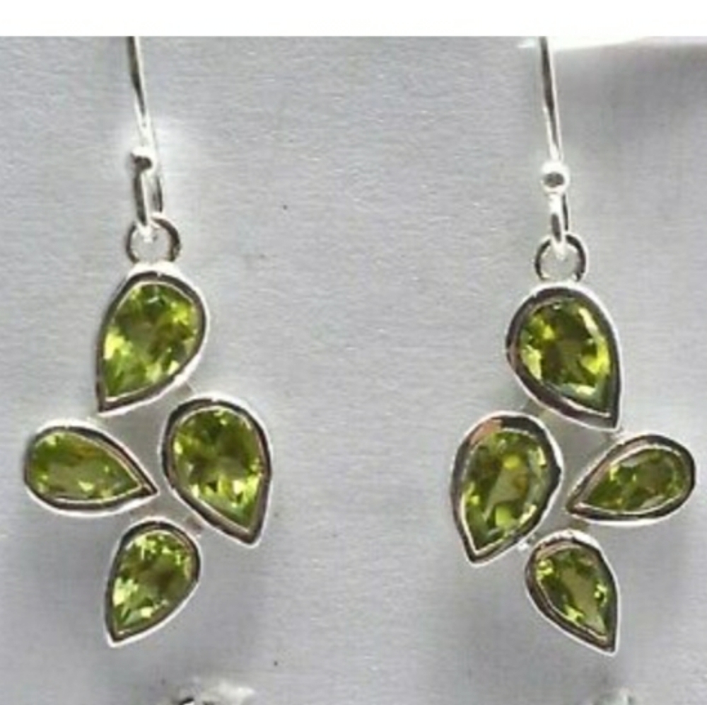 SALE Gemstone Peridot Earrings, NEW
